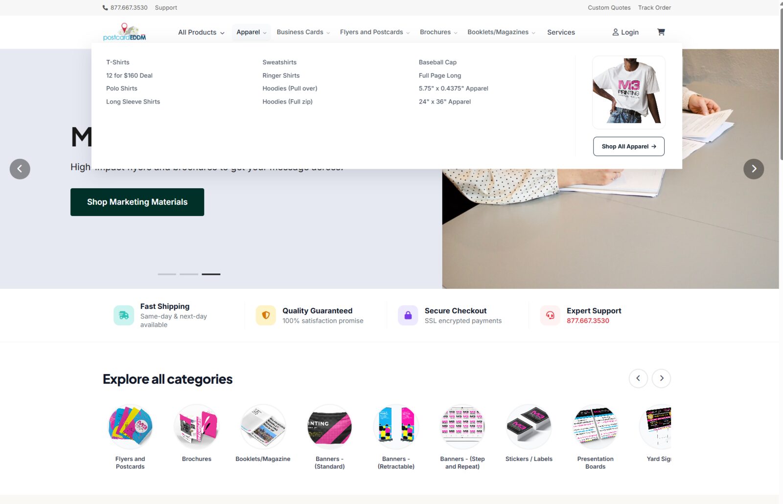 An AutoPrint storefront powered by a reseller